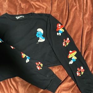 Smurf long sleeve crop